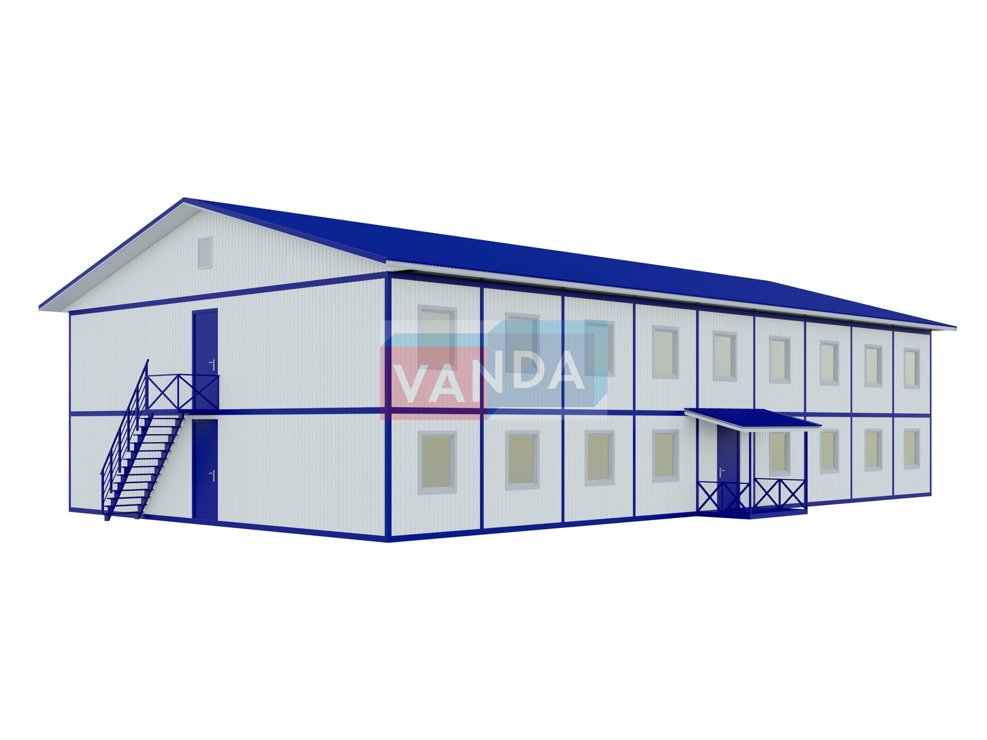 Проект общежития из блок контейнеров 12x21,6 ЛДСП